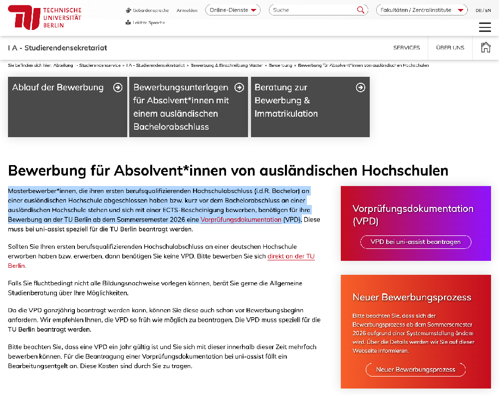 关注:这一所德国TU9高校也开始强制要求提交VPD文件了!